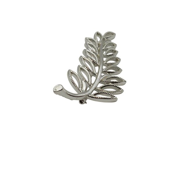 VTG Emmons Brooch Silver Tone Filigree Leaf Natural Boho Fairy Cottage Core Pin - Picture 9 of 15